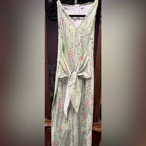 Brand New Sz S Women’s Floral One Piece Pantsuit made from recycled Fabric